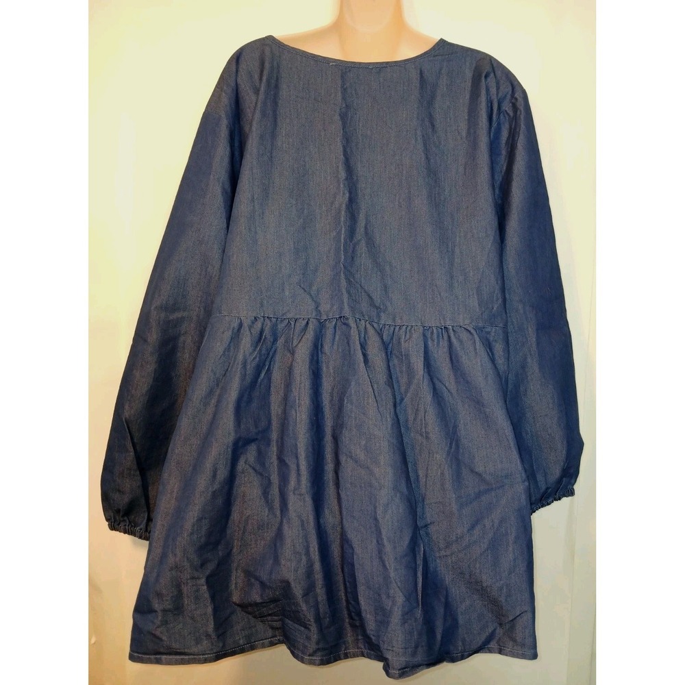 NEW Woman Within Maternity Jean Shirt Blouse Embroidered 100% Cotton SZ 3X  D142 - Picture 7 of 8